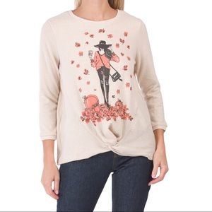 ✨🆕🍁COLOR TREE PUMPKIN PATCH TWIST FRONT TOP SWEATER🍁